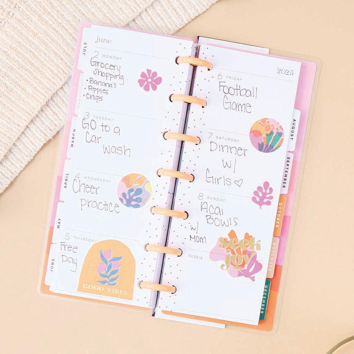 Happy Planner Vivid Tropics Skinny Mini -Horizontal 12-Months Dated Jan - Dec 2025