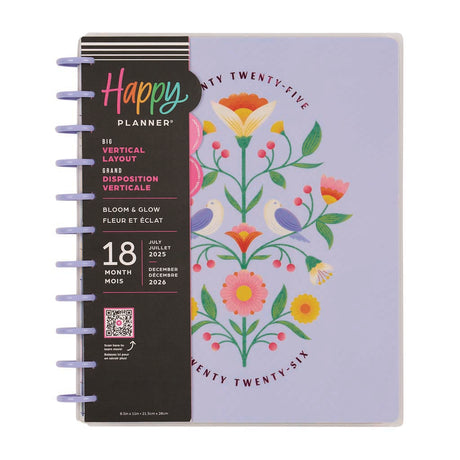 Happy Planner Bloom & Glow Big 18-Month Dated 2025-2026 - Vertical