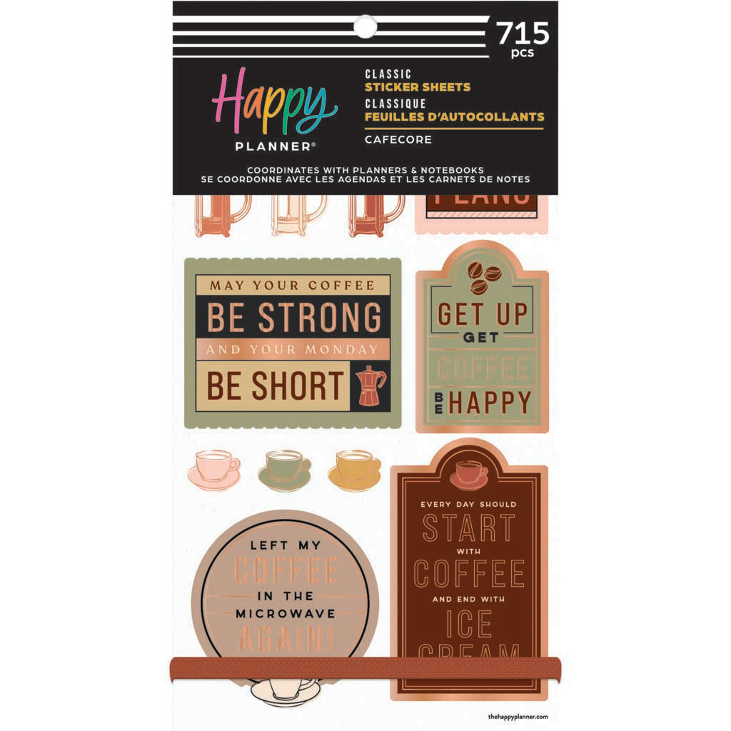 Happy Planner Cafecore Classic Sticker Book - Value Pack