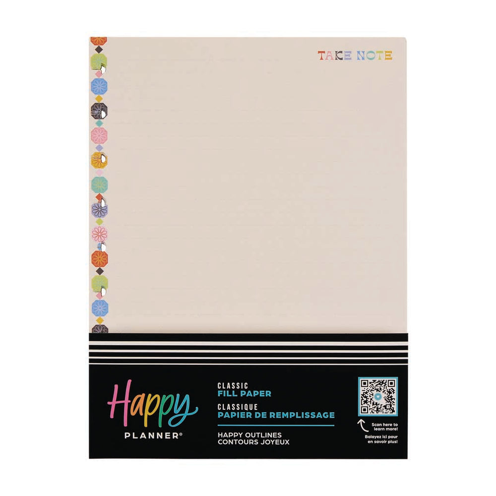 Happy Planner Happy Optimistic Outlines Classic Fill Paper - Lined
