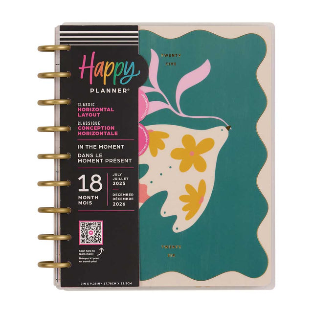 Happy Planner In The Moment Classic 18-Month Dated 2025-2026 - Horizontal