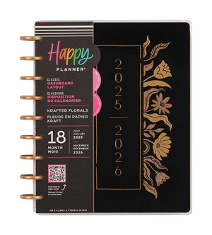 Happy Planner Krafted Florals Classic 18-Month Dated 2025-2026 - Dashboard