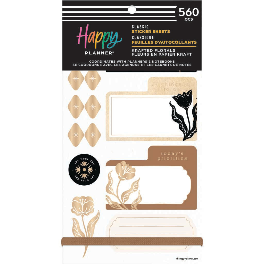 Happy Planner Krafted Florals Classic Sticker Book - Value Pack