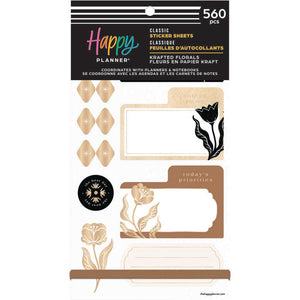 Happy Planner Krafted Florals Classic Sticker Book - Value Pack