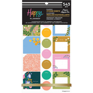 Happy Planner Midnight Meadow Classic Sticker Book - Value Pack