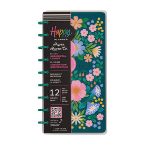 Happy Planner Midnight Meadow Skinny Classic 12-Month Dated 2025-2026