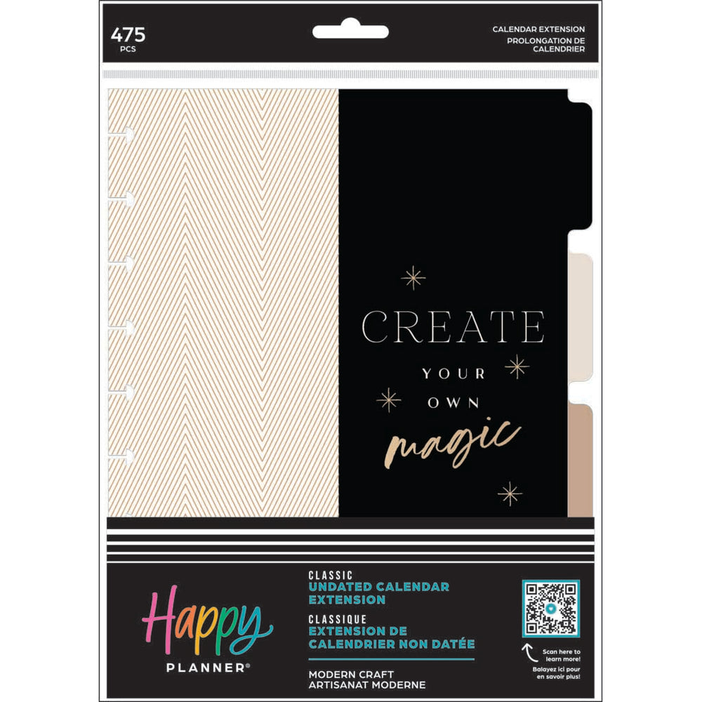 Happy Planner Modern Craft Classic Extension Pack - Undated Dashboard 6-Months