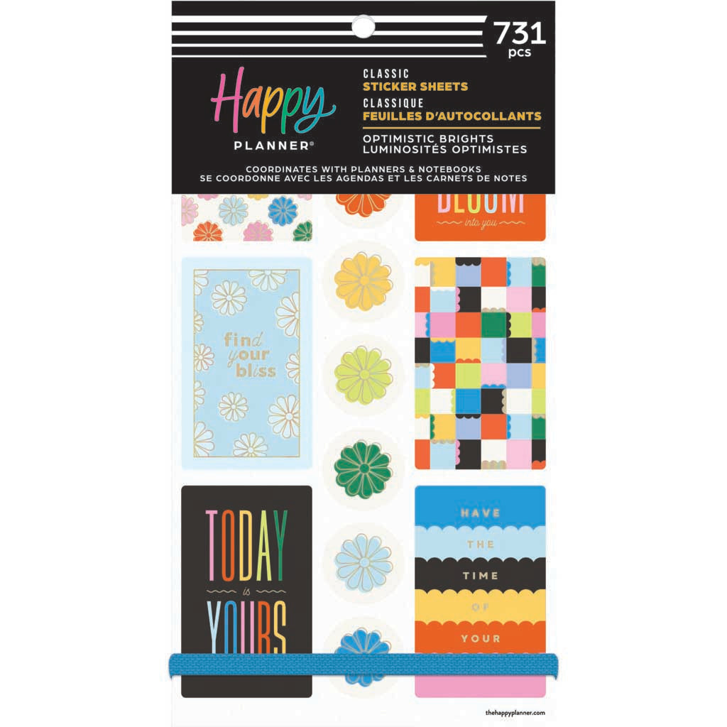 Happy Planner Optimistic Brights Classic Sticker Book - Value Pack