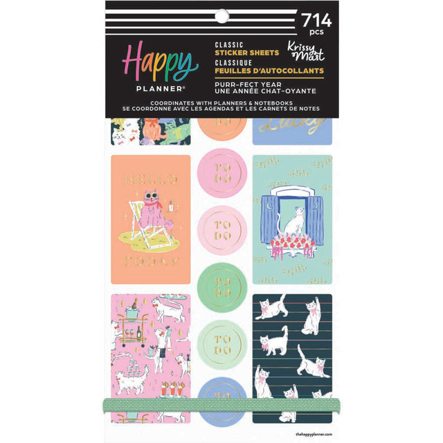 Happy Planner Purrfect Year Classic Sticker Book - Value Pack