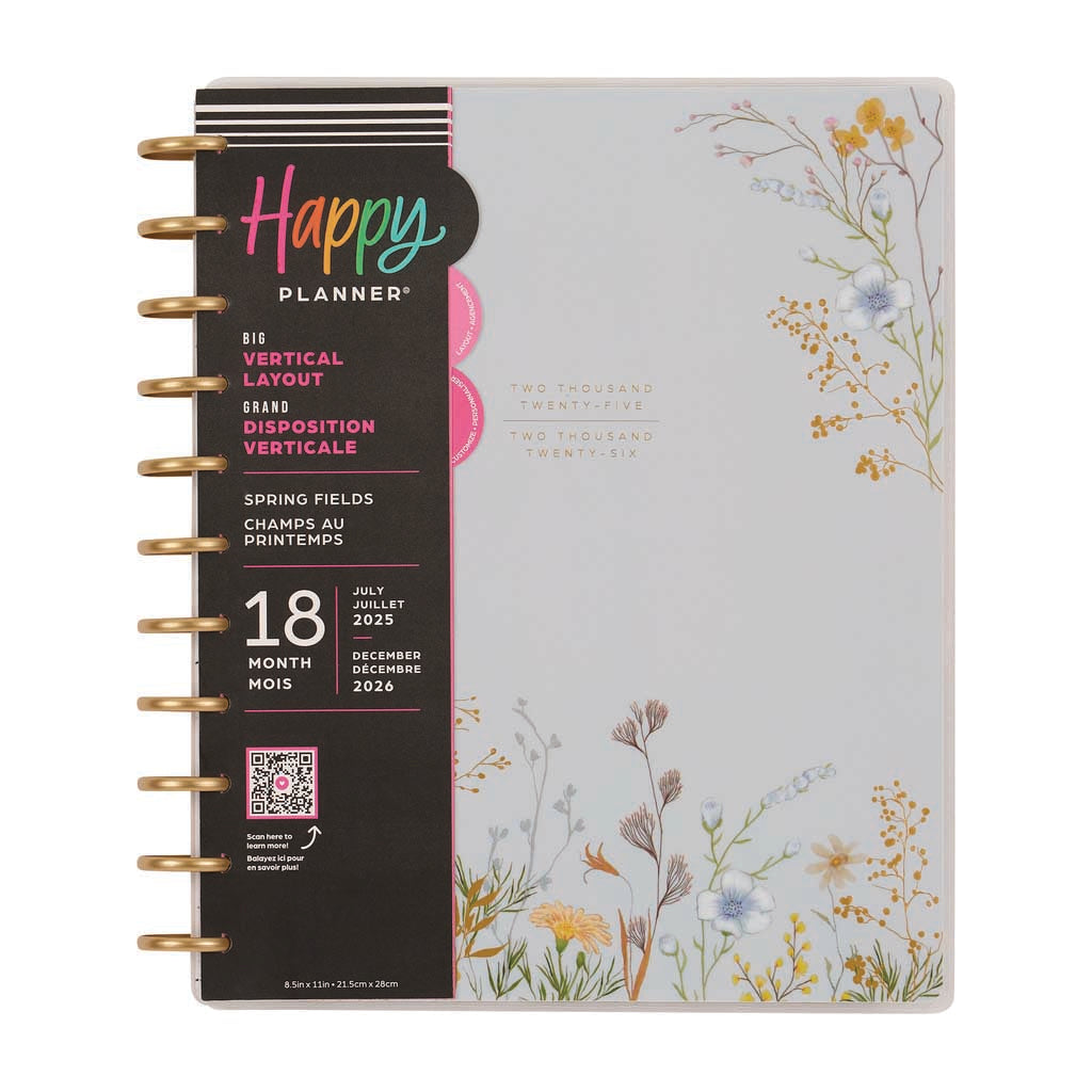 Happy Planner Spring Fields Big 18-Month Dated 2025-2026 - Vertical