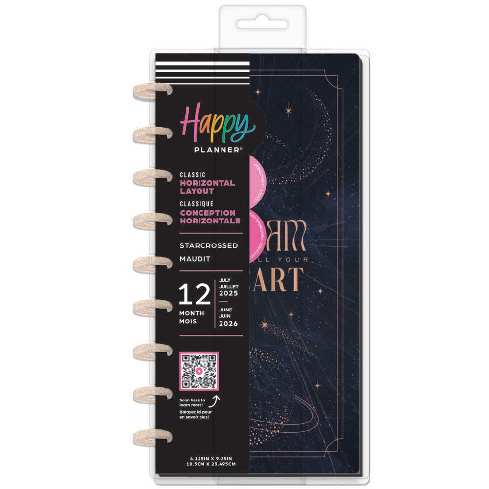 Happy Planner Starcrossed Skinny Classic 12-Month Dated 2025-2026 - Horizontal