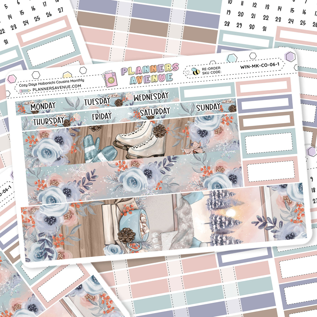 Cozy Days Hobonichi Cousins Monthly Sticker Foiled Kit (HOLO SILVER FOIL)