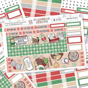 Christmas Movies Hobonichi Cousins Weekly Sticker Kit Collection of Christmas-themed planner stickers with various designs on a white background.