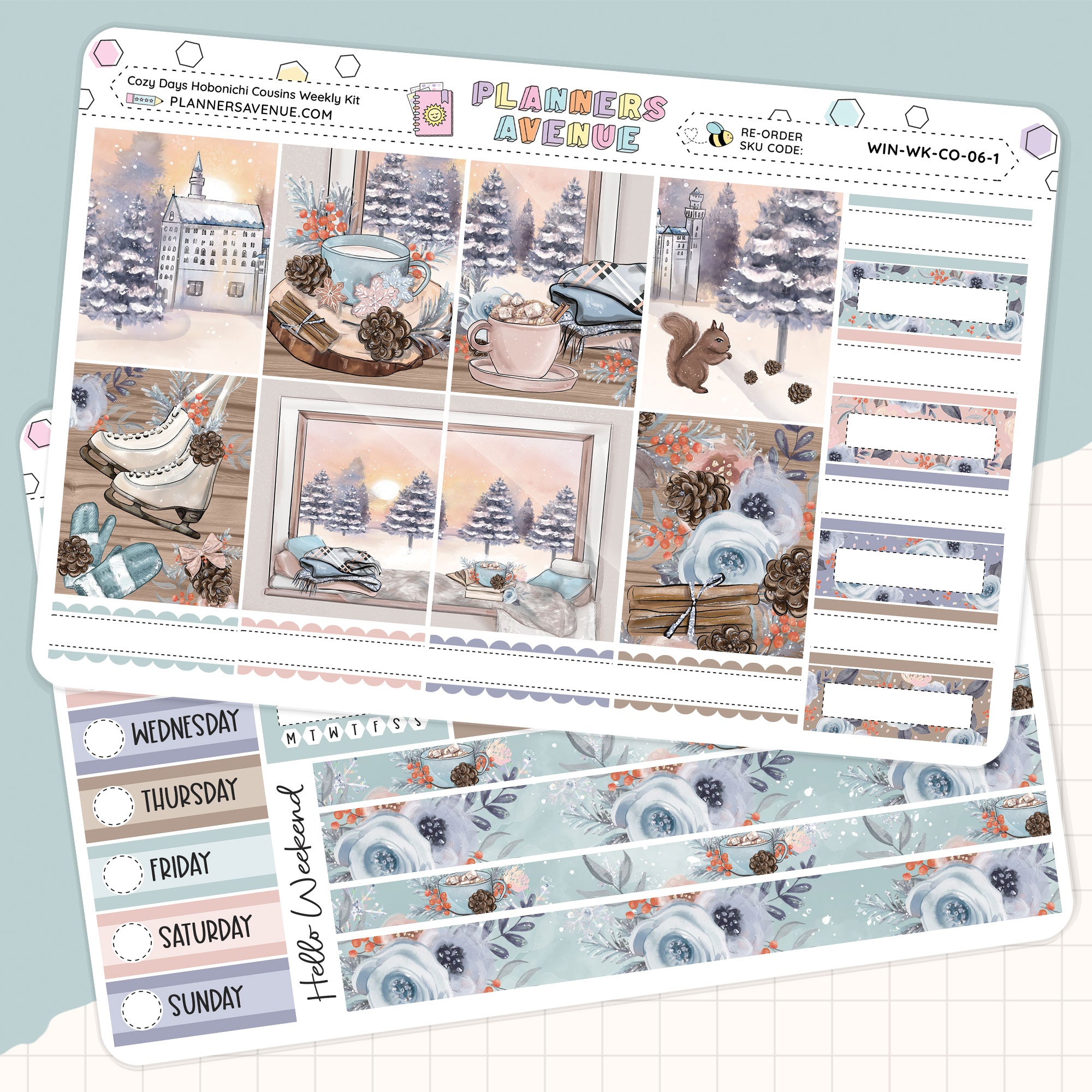 Cozy Days Hobonichi Cousins Weekly Sticker Foiled Kit