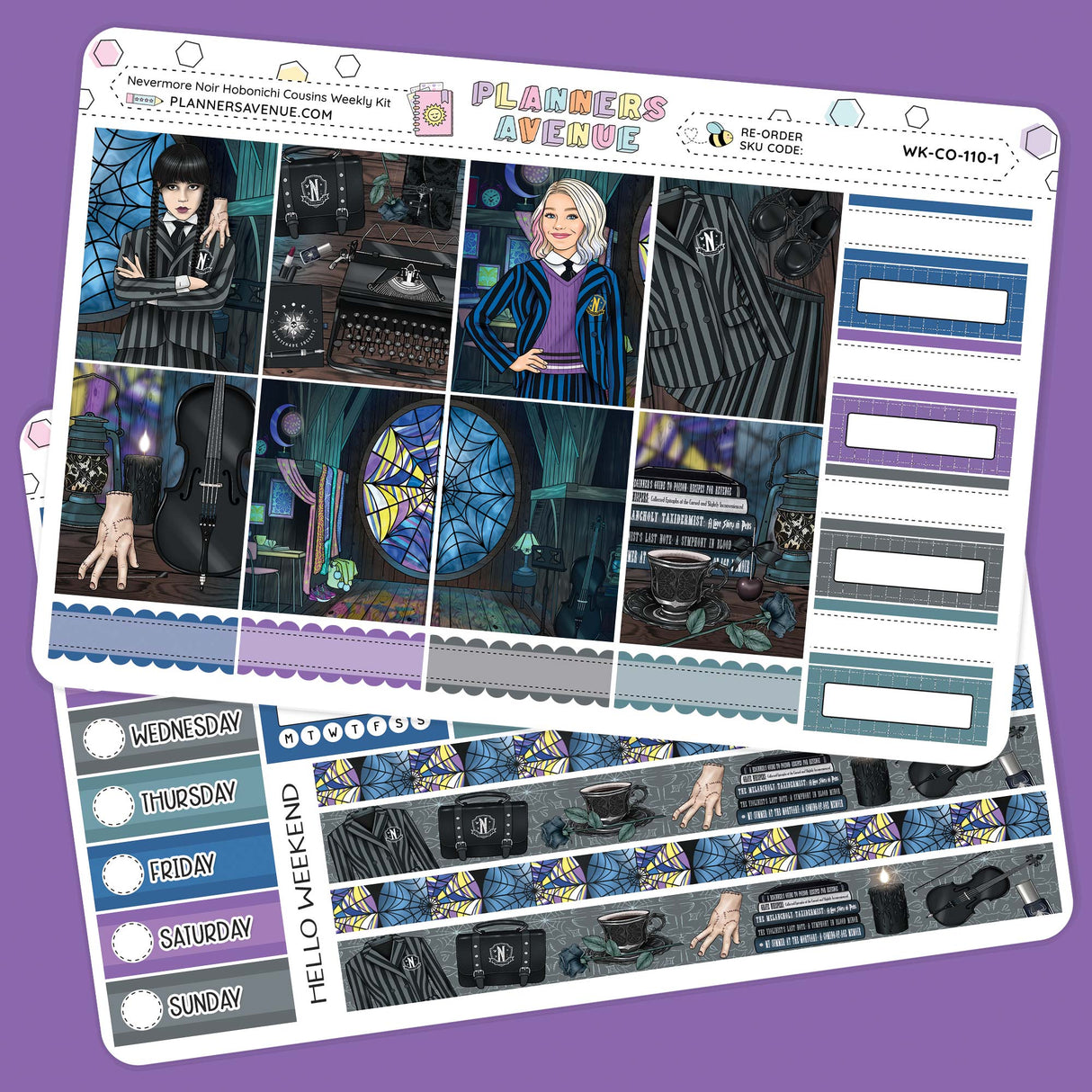 Nevermore Hobonichi Cousins Weekly Sticker Kit