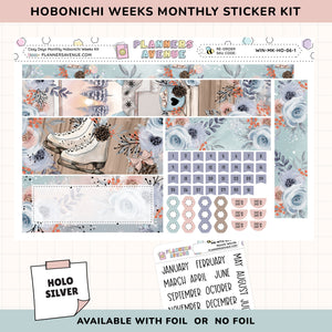 Cozy Days Hobonichi Monthly Sticker Foiled Kit (HOLO SILVER FOIL)