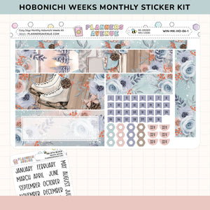 Cozy Days Hobonichi Monthly Sticker Foiled Kit (HOLO SILVER FOIL)