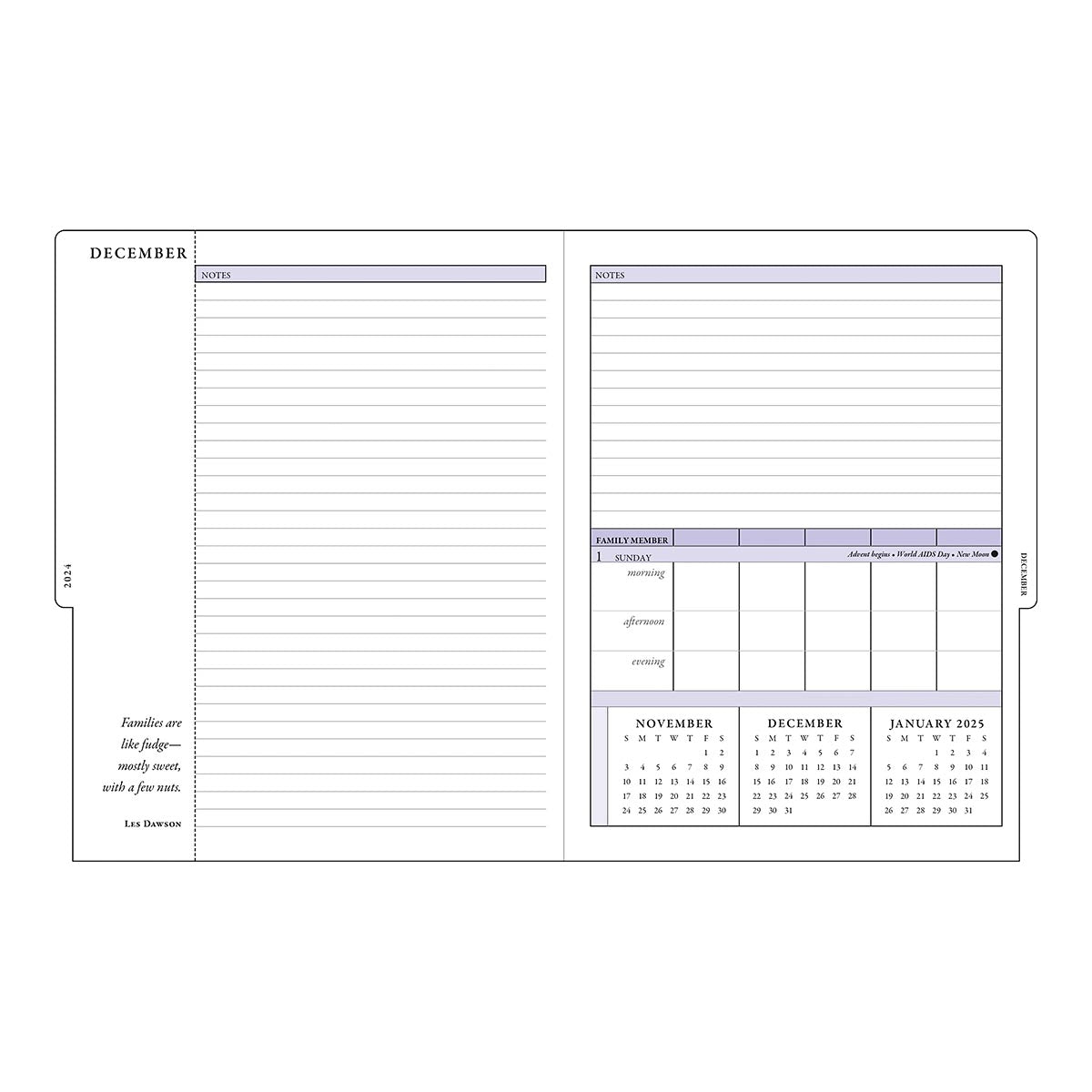 Hydrangeas Family Weekly Planner | 18-Months Dated Jul 2024 Dec 2025