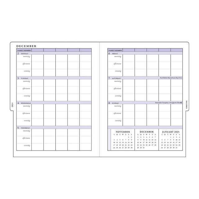 2025 Hydrangeas Family Weekly Planner&nbsp;