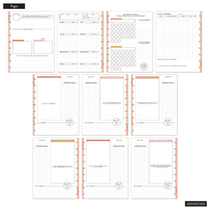 Collection of budgeting planner pages and budget challenges on a white background.