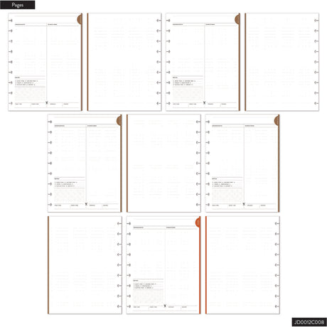 Happy Planner Meal Recipe Keeper Journal pages with various recipe sections on a white background