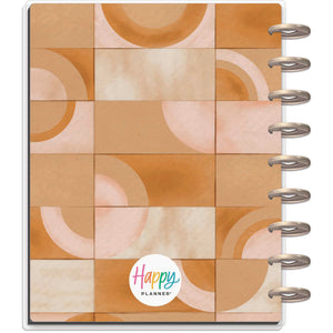 Disc-bound meal planner with geometric pattern and Happy Planner logo