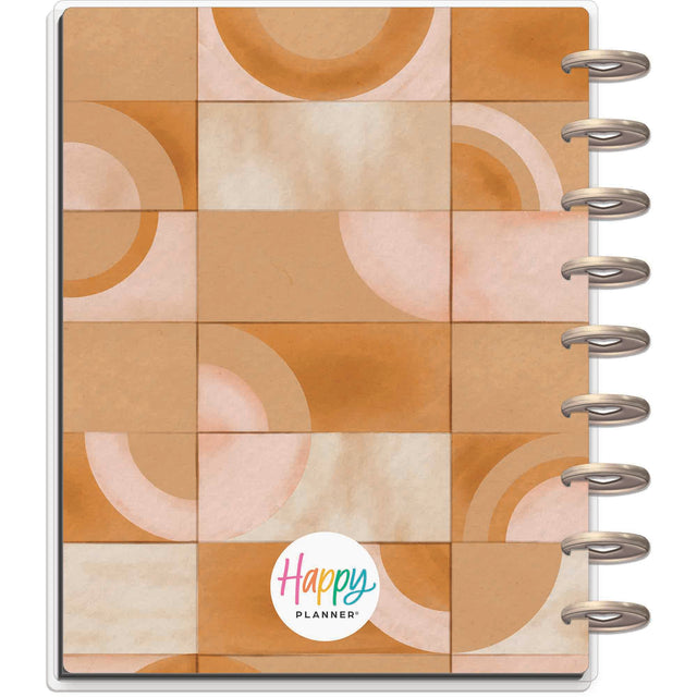 Disc-bound meal planner with geometric pattern and Happy Planner logo