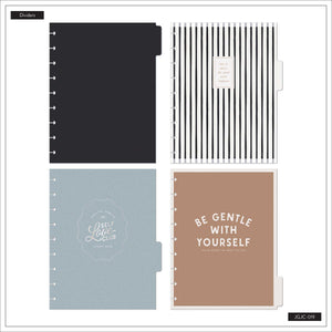 Haven & Heart journal dividers in black, striped, blue and tan designs