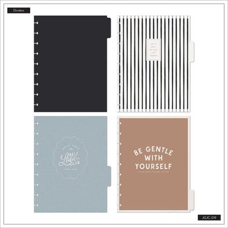 Haven & Heart journal dividers in black, striped, blue and tan designs