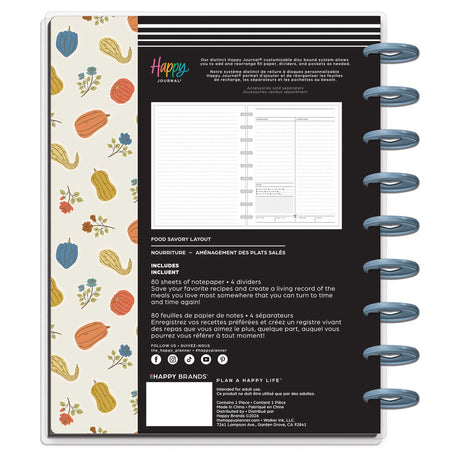 Fall Picnic Classic recipe journal with 80 guided sheets