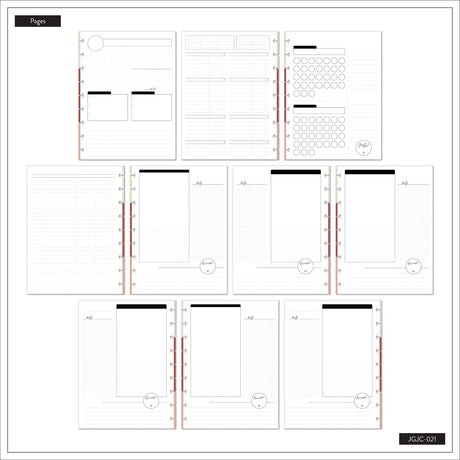 Amber & Oak guided budget pages with expense trackers, planning grids and savings sections