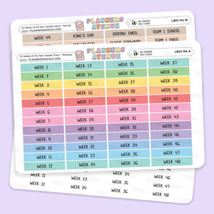 52 Weeks of Year Header Planner Stickers (Set of 2)