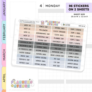 52 Weeks of Year Header Planner Stickers (Set of 2)