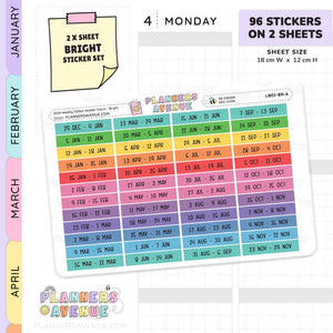 2026 Weekly Dated Header Planner Stickers (2 Sticker Sheet Set)