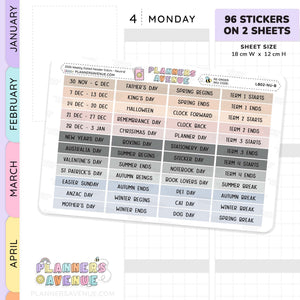 2026 Weekly Dated Header Planner Stickers (2 Sticker Sheet Set)