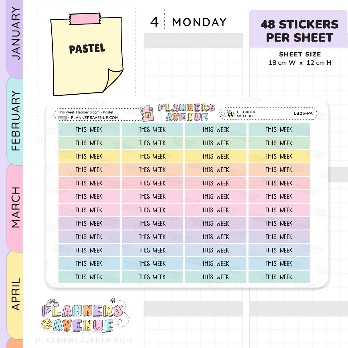 This Week Header Planner Stickers