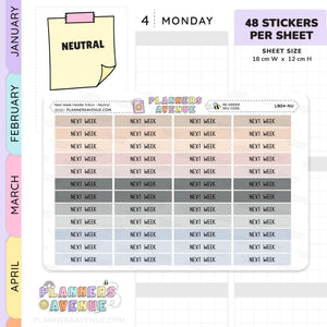 Next Week Header Planner Stickers