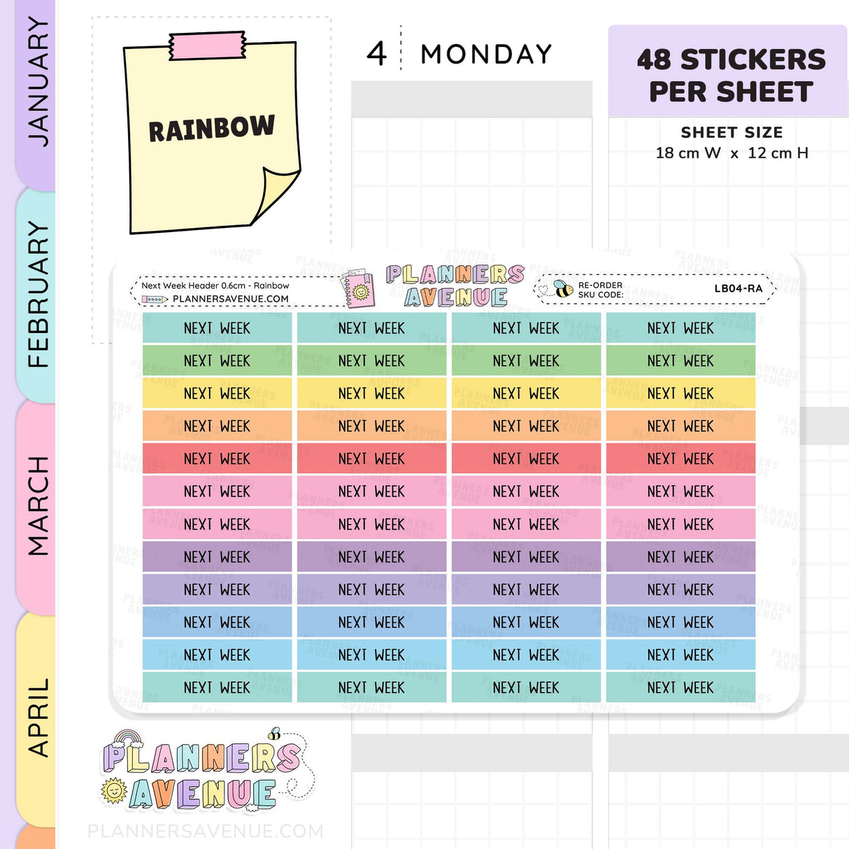 Next Week Header Planner Stickers