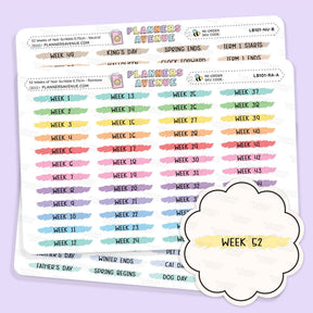52 Weeks of Year Scribbles Stickers