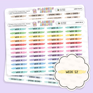 52 Weeks of Year Scribbles Stickers