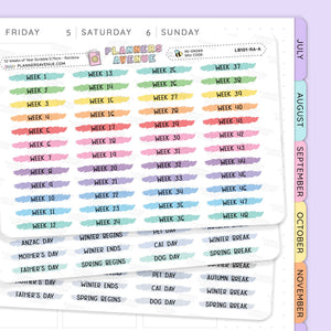 52 Weeks Year Scribble Sticker labels 