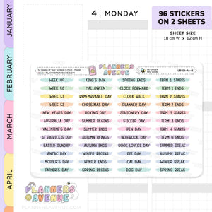 52 Weeks of Year Scribble Stickers (Set of 2 sheets)