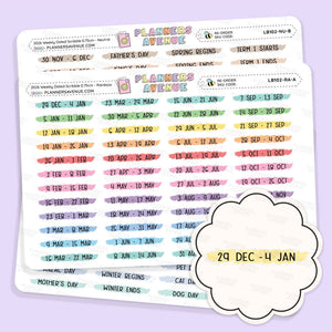 2026 weekly dated scribble stickers