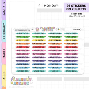 2026 Weekly Dated Scribble Stickers (2 Sticker Sheet Set)