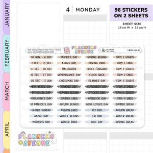 2026 Weekly Dated Scribble Stickers (2 Sticker Sheet Set)