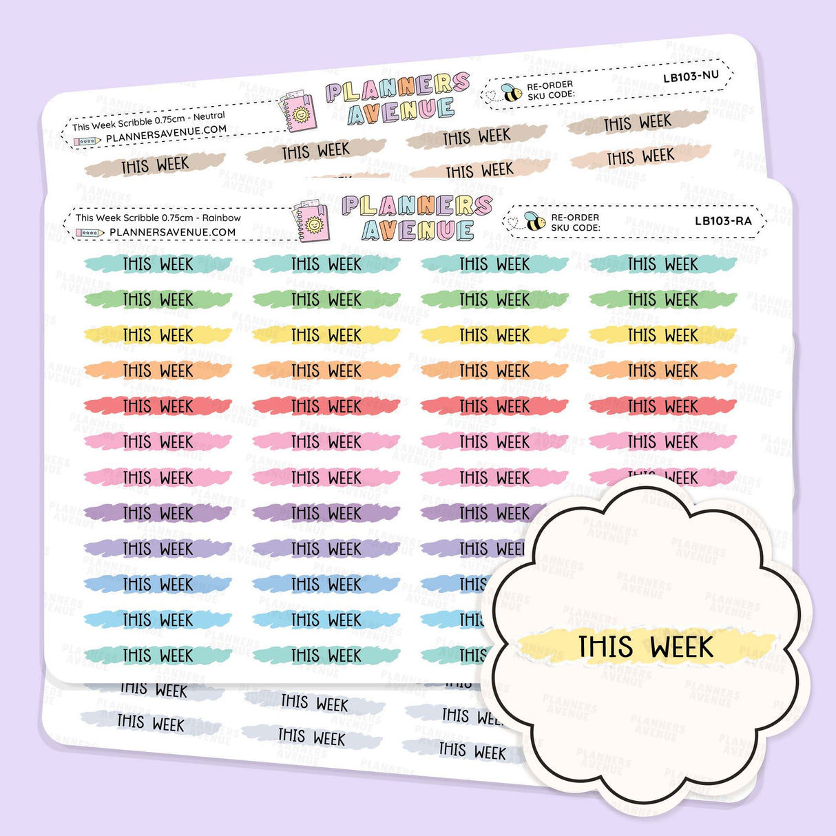 This Week Scribble Header Stickers