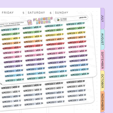 Semester 1 & 2 with Week 1–24 Scribble Stickers