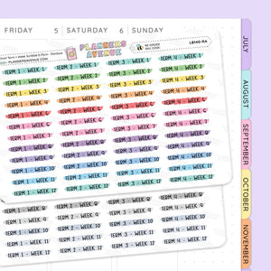 School Term Weeks Scribble Stickers