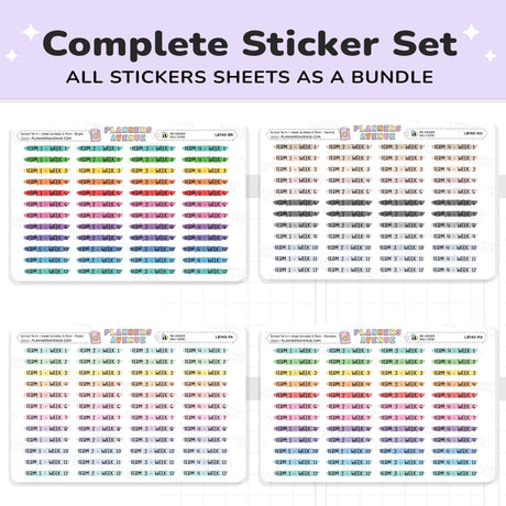 School Term Weeks Scribble Stickers