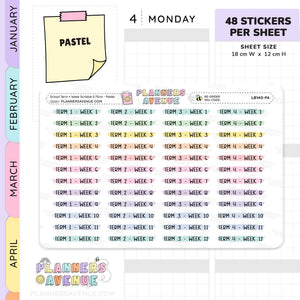 School Term Weeks Scribble Stickers